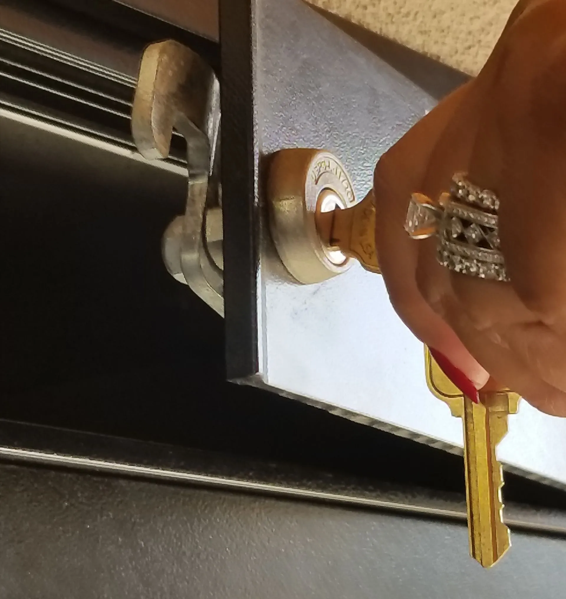Mailbox lock close-up